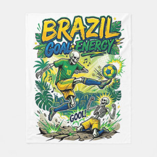 Manta Polar Energía de Gol de Brasil Esqueleto Delantero Nacio