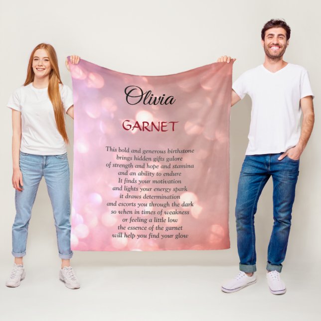 Manta Polar Enero Diseño de Birthstone Garnet (In situ)