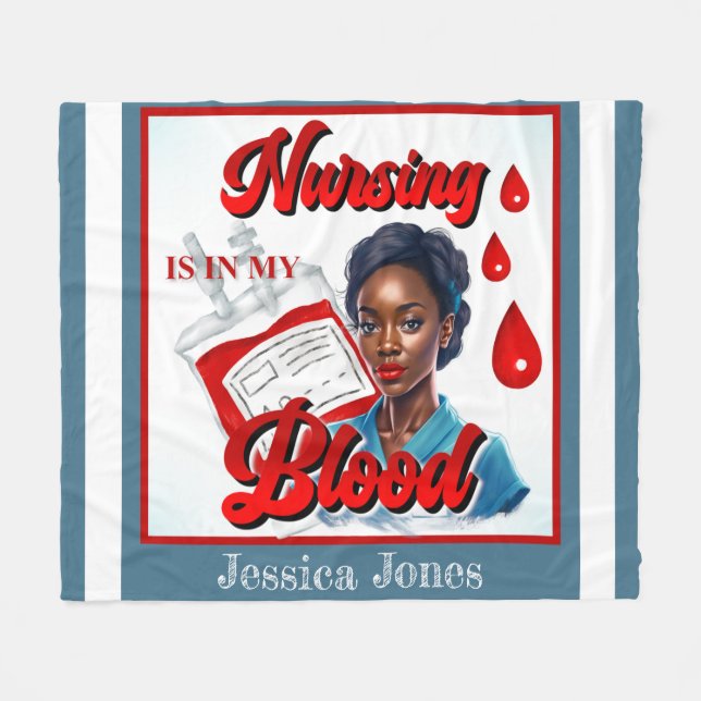 Manta Polar Enfermera de enfermería. Está en mi sangre. (Frente (Horizontal))