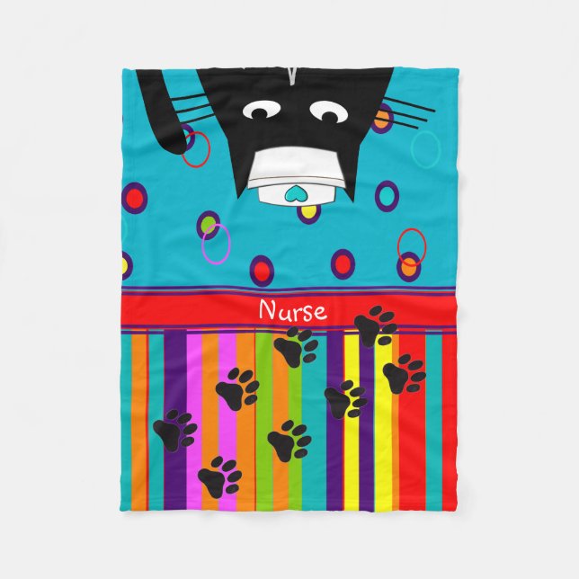 Manta Polar Enfermera de gato Fleece Blanket Cat Enfermera #14 (Anverso)