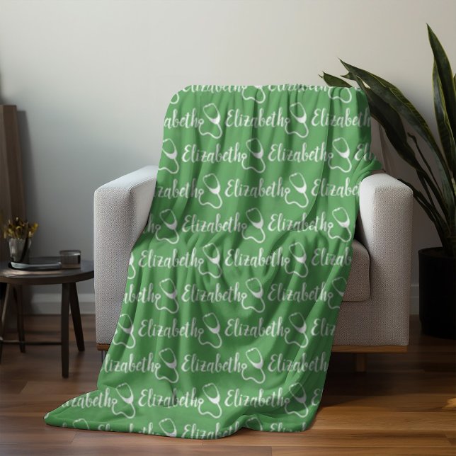 Manta Polar Enfermera de moda Nombre de caligrafía personaliza (Subido por el creador)