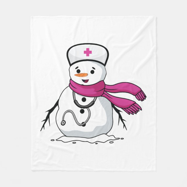 Manta Polar Enfermera divertida con estetoscopio (Anverso)