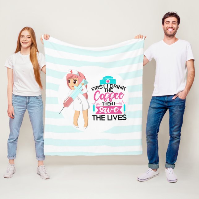 Manta Polar Enfermera divertida diciendo con gran aguja hipodé (In situ)