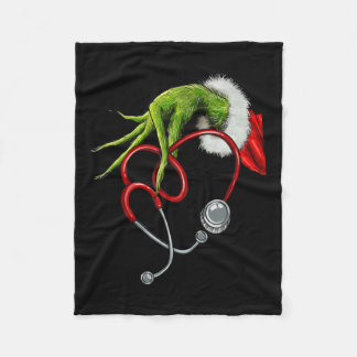 Manta Polar Enfermera divertida Feliz Navidad Stethoscope Enfe