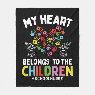 Manta Polar Enfermera escolar agradece mi corazón a mis hijos
