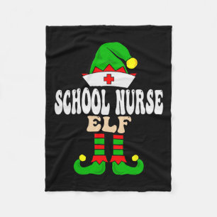 Manta Polar Enfermera escolar Elf Xmas Coincidiendo con el gru