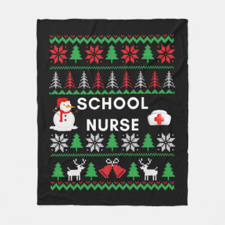 Manta Polar Enfermera escolar Navidades feos