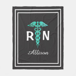 Manta Polar Enfermera inscrita RN Caduceus Médico Personalizad
