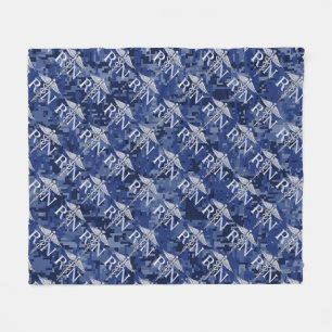 Manta Polar Enfermera inscrita RN Silber Caduceus Camo Azul de