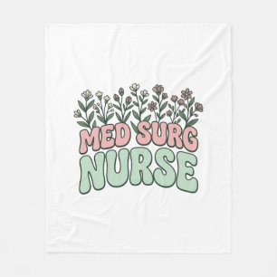 Manta Polar Enfermera Med Quirúrgica Diseño Floral Vintage Vec