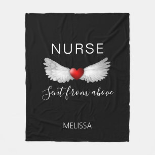 Manta Polar Enfermera Médica Red Heart Angel Wings Personaliz