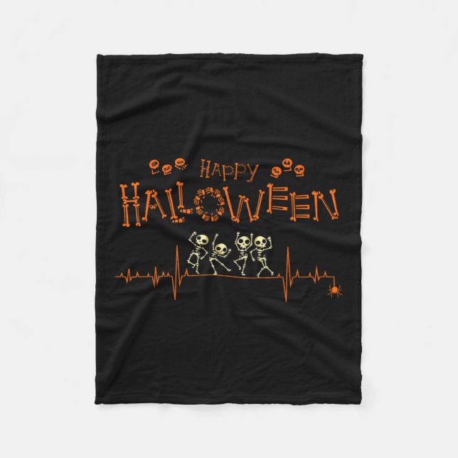 Manta Polar Enfermera Médico de Halloween Feliz (Anverso)