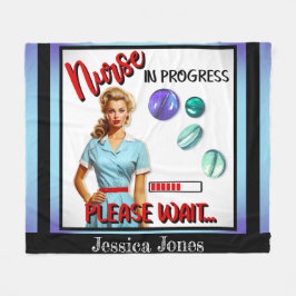 Manta Polar Enfermera Nostálgica Cute En Curso