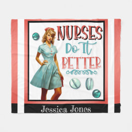 Manta Polar Enfermera Nostálgica Cute Enfermeras De Pinup Lo H