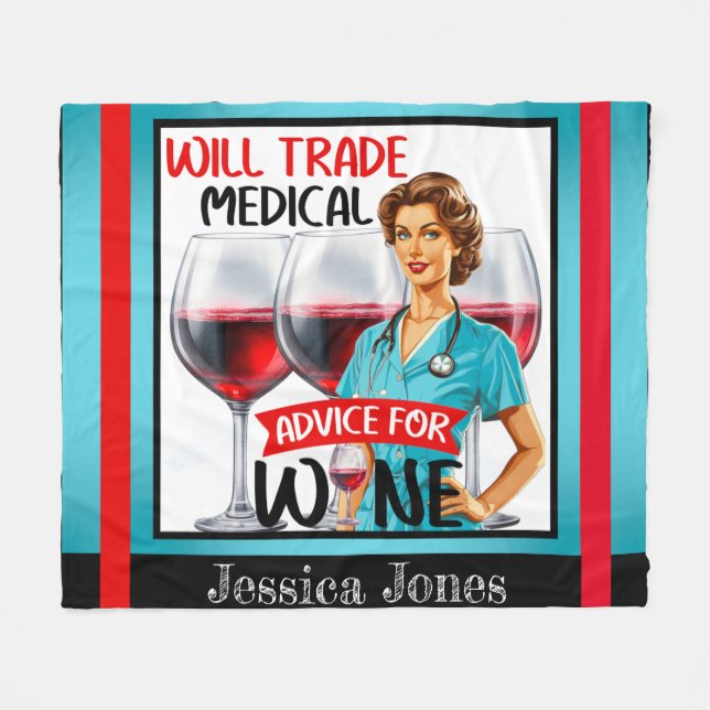 Manta Polar Enfermera Nostálgica Cute Pinup Asesoramiento Come (Frente (Horizontal))