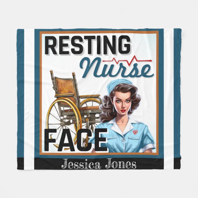 Manta Polar Enfermera nostálgica lindo Pinup Enfermera de enfe (Frente (Horizontal))