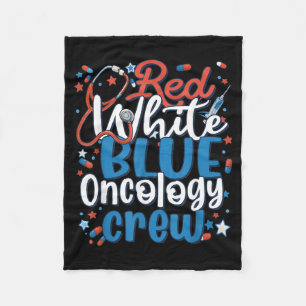 Manta Polar Enfermera Oncología Rojo Blanco Azul Doctor Cuidad