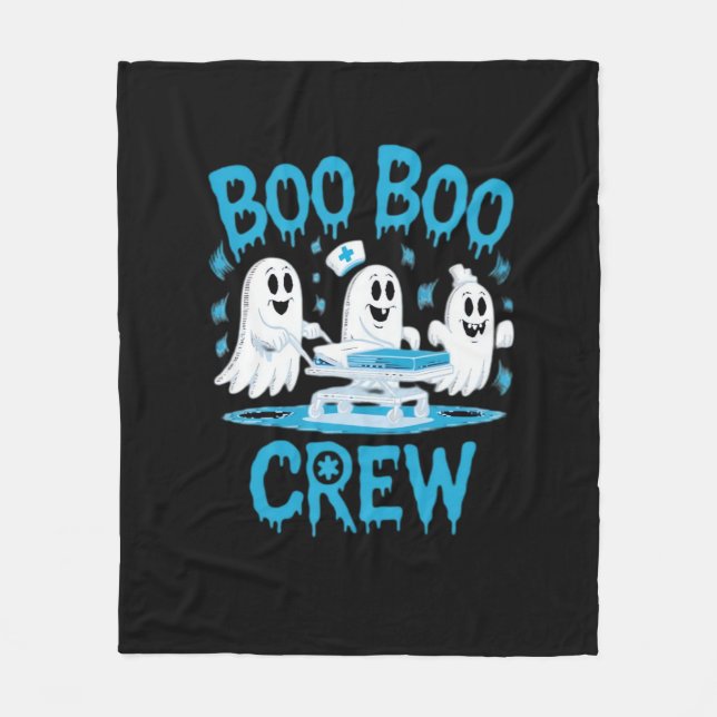 Manta Polar Enfermera paramédica fantasma de Boo Boo Halloween (Anverso)