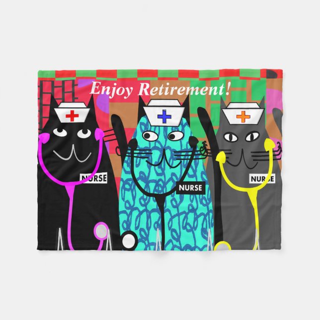 Manta Polar Enfermeras jubiladas con fleece en blanco (Frente (Horizontal))