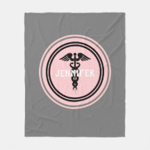 Enfermero Médico Caduceus Personalizado Rubor Gris