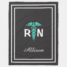 Manta Polar Enfermero registrado personalizado RN Caduceus Med