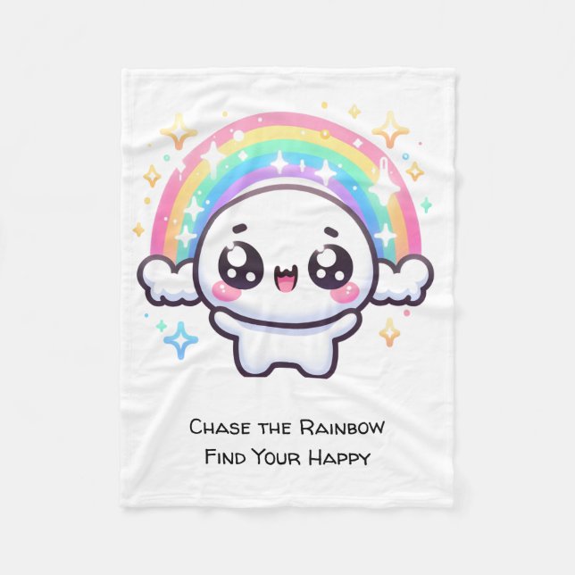 Manta Polar Enfrentar el arcoiris y encontrar tu felicidad (Anverso)