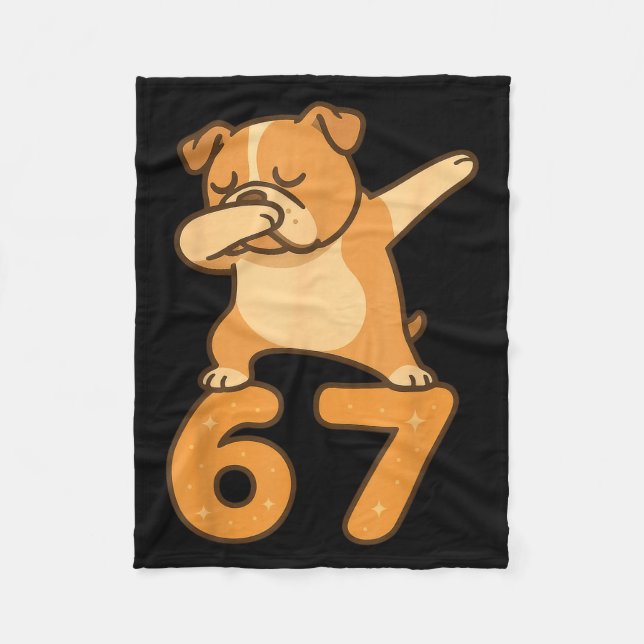 Manta Polar English Bulldog Dog 67 Meme Six Seven Funny Dabbin (Anverso)