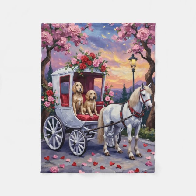 Manta Polar English Setter Dog Valentine's Day  (Anverso)