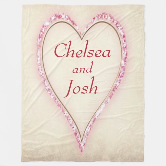 Manta Polar Enorme amor cardíaco personalizado (Anverso)