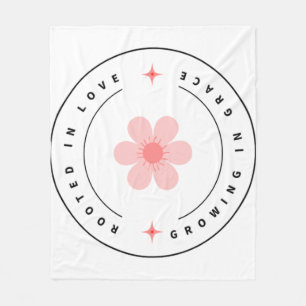 Manta Polar Enraizada con amor Creciendo con gracia -Inspirado