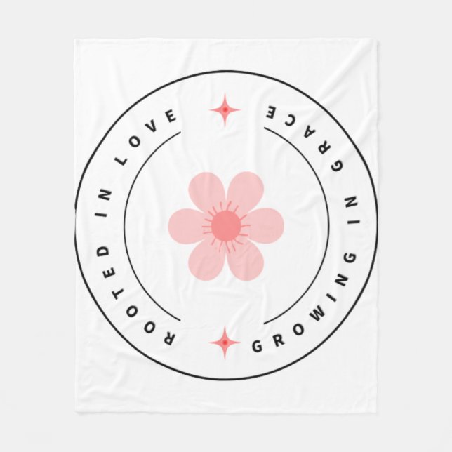 Manta Polar Enraizada con amor Creciendo con gracia -Inspirado (Anverso)