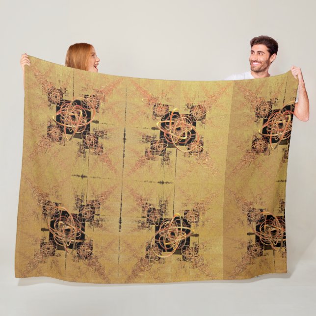 Manta Polar Enredo dorada (In situ)