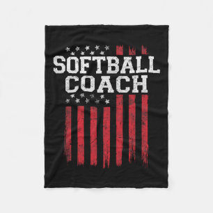 Manta Polar Entrenador De Softbol Orgullosa Bandera Estadounid