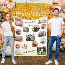 Manta Polar Envuelto en el cumpleaños del Collage de fotos de 