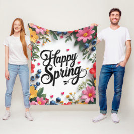 Manta Polar Envuélvete en Alegría: Feliz Primavera