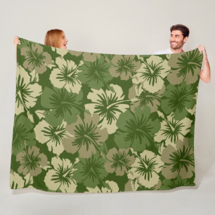 Manta Polar Epic Hibiscus Hawaiian Floral Aloha - Camo