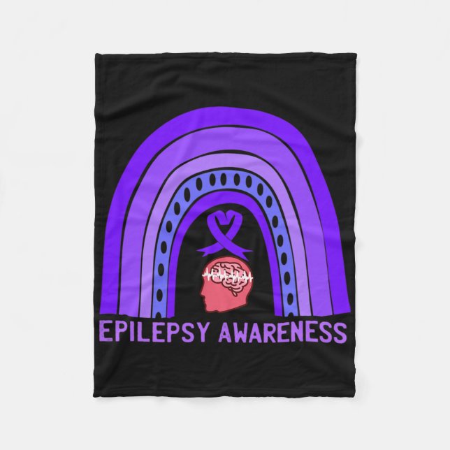 Manta Polar Epilepsia Awareness Cinta de apoyo púrpura (Anverso)