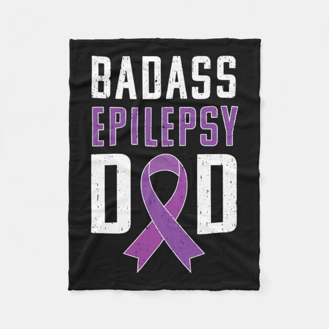 Manta Polar Epilepsia Epilepsy Dad Purple Ribbon (Anverso)