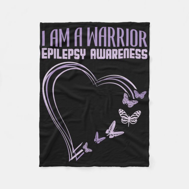 Manta Polar Epilepsy Awareness I'm A Warrior Heart Butterfly  (Anverso)