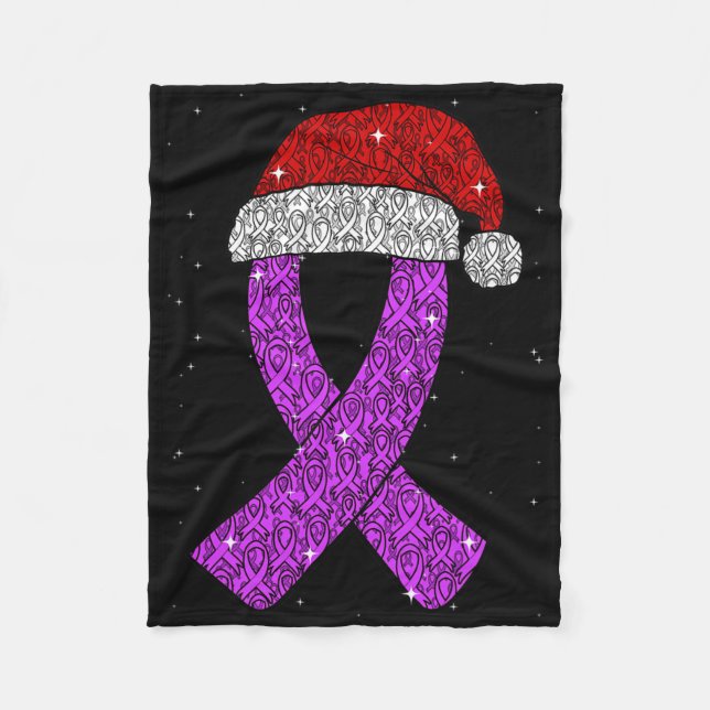 Manta Polar Epilepsy Christmas Hat Purple Awareness Ribbon Sei (Anverso)