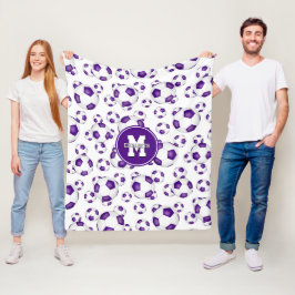 Manta Polar equipo blanco morado colores de balón de fútbol pa