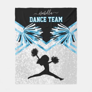 Manta Polar Equipo de baile Baby Blue, Black and White Fleece 