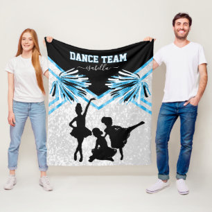 Manta Polar Equipo de Baile de Niñas Negro, Blanco y Azul Bebé