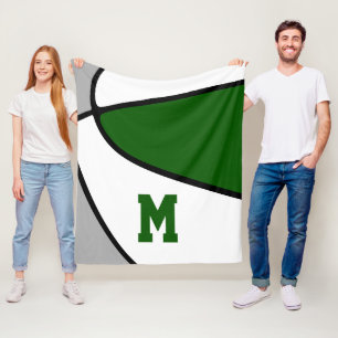 Manta Polar equipo de baloncesto gris verde colores monograma 