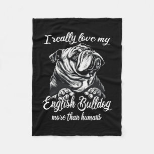 Manta Polar Equipo de bulldog Amo Mi Bulldog Inglés