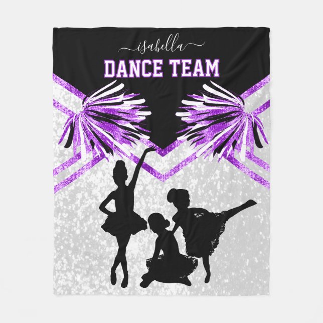Manta Polar Equipo de danza morado, negro y blanco (Anverso)
