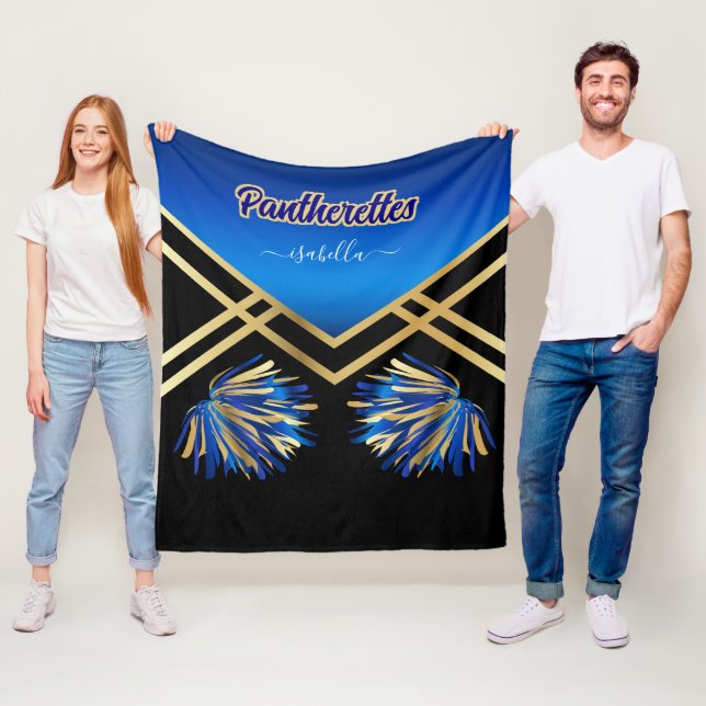 Manta Polar Equipo de danza negro, azul real y oro (In situ)