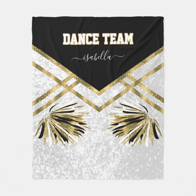 Manta Polar Equipo de danza: negro, blanco y dorado. (Anverso)
