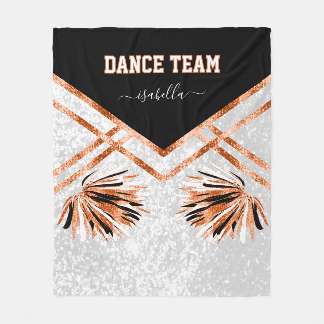 Manta Polar Equipo de danza: negro, blanco y Naranja. (Anverso)