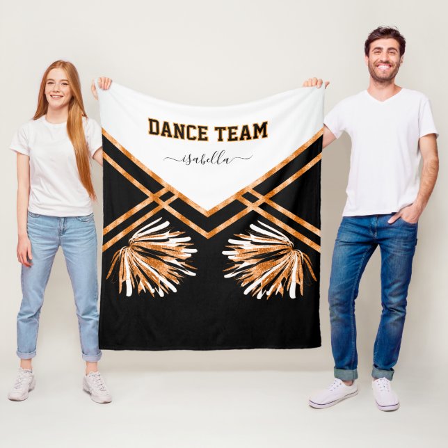 Manta Polar Equipo de danza negro, blanco y Naranja (In situ)